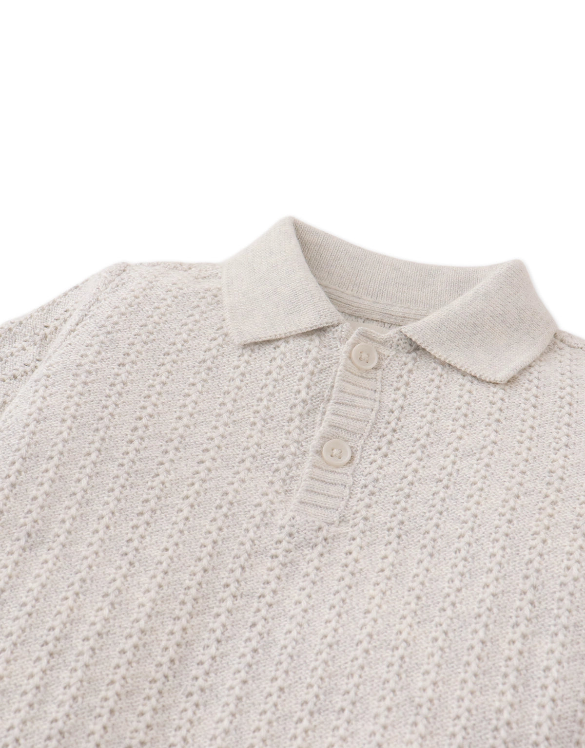 BABY BOB CROCHET-LIKE KNIT POLO SHIRT