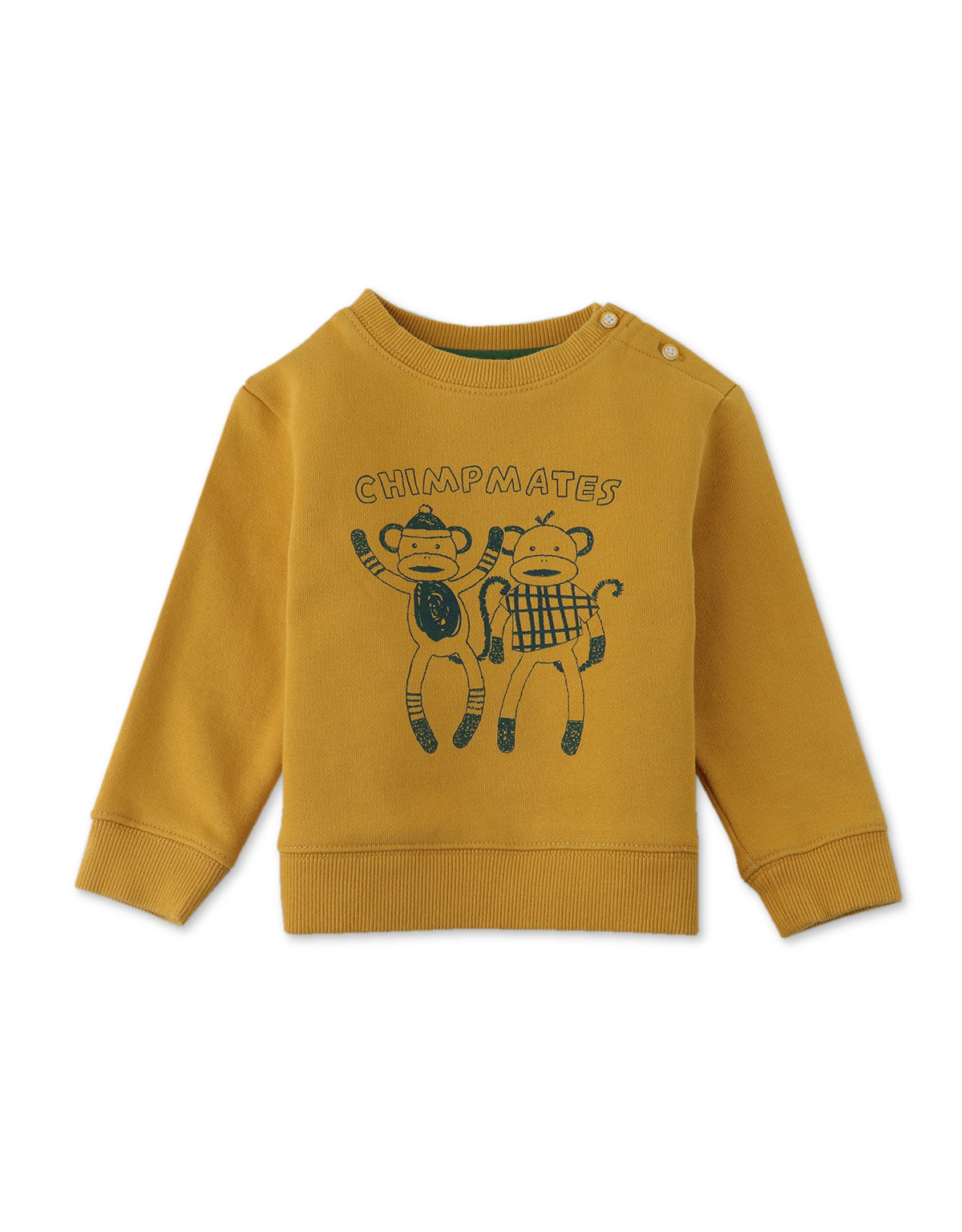 BABY BOYS CHIMPMATES PRINT JERSEY FLEECE PULLOVER