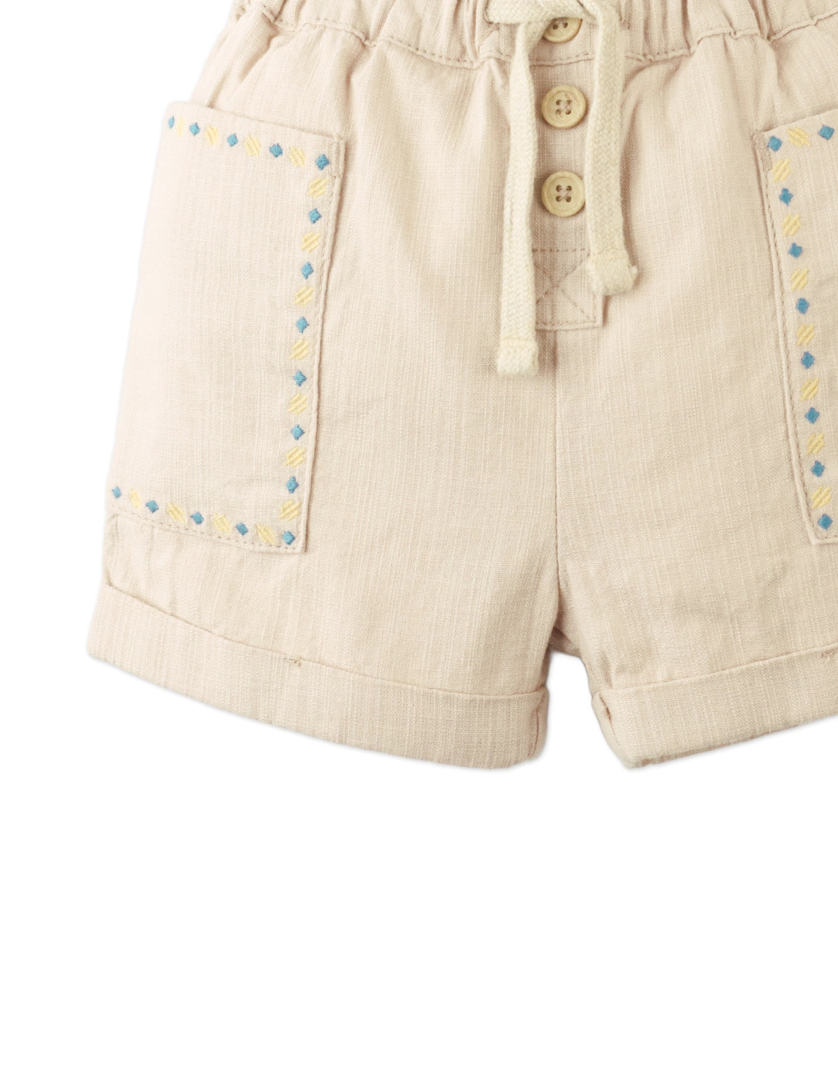 Baby Kurt Pull-On Shorts With Embroidered Details style detail