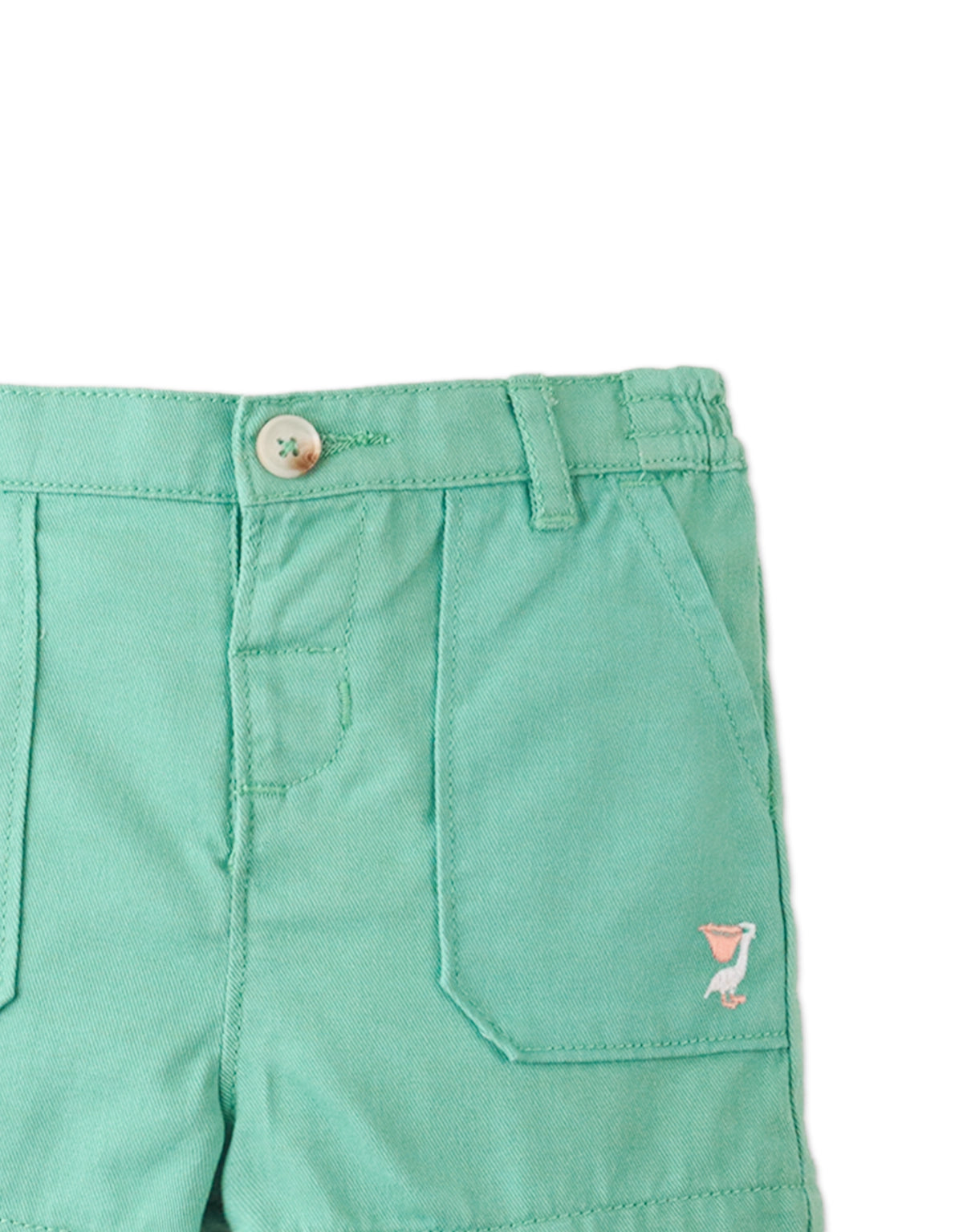 BABY ARRY EMBROIDERED PATCH POCKET SHORTS