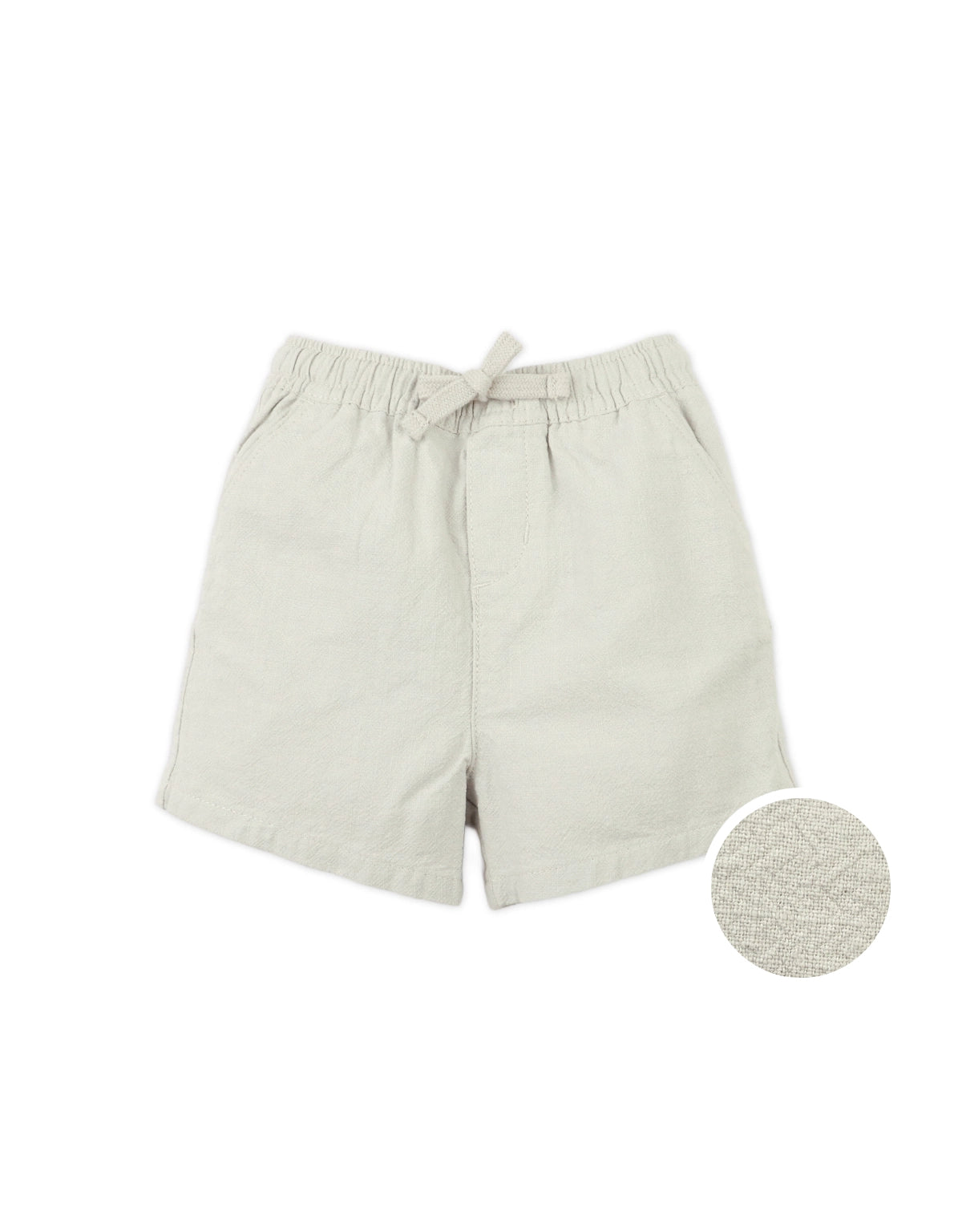 BABY MANU TEXTURED LINEN PULL-ON DRAWSTRING SHORTS