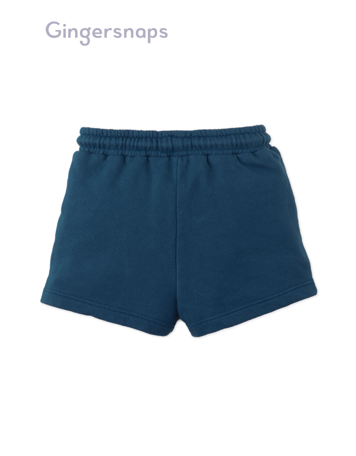 Full back catalog image of the Lenny Pull-On Shorts with Ribbed Details in dark blue worn by young boy model from the streetwear-inspired collection of Gingersnaps Philippines.