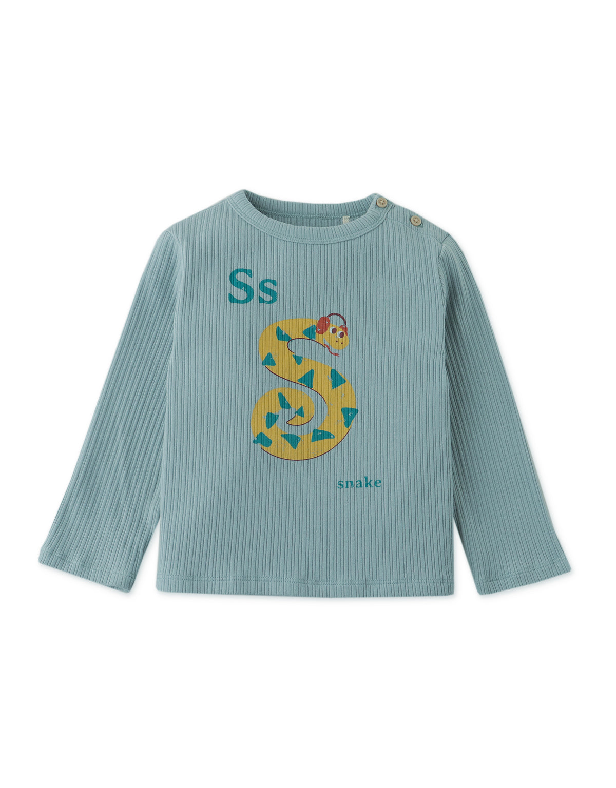 BABY BOYS S FOR SNAKE PRINT RIBBED TSHIRT