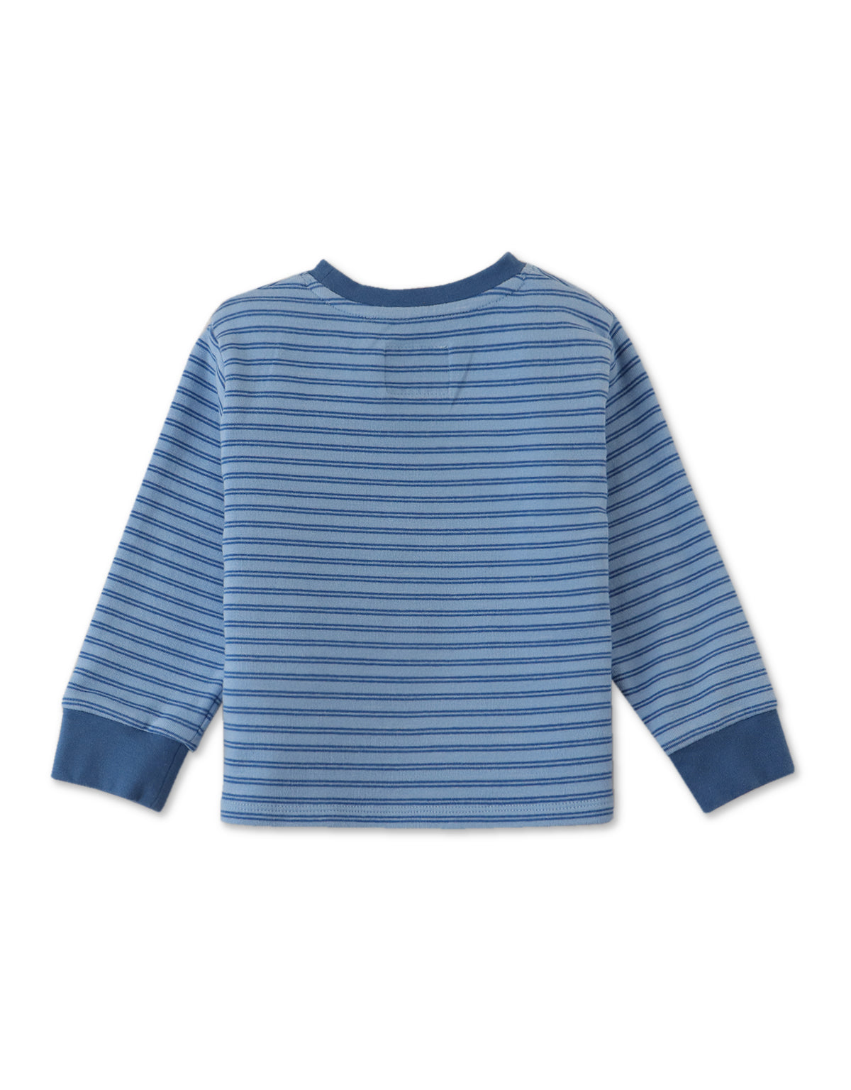 BABY BOYS FOX PRINT RIBBED STRIPED TSHIRT