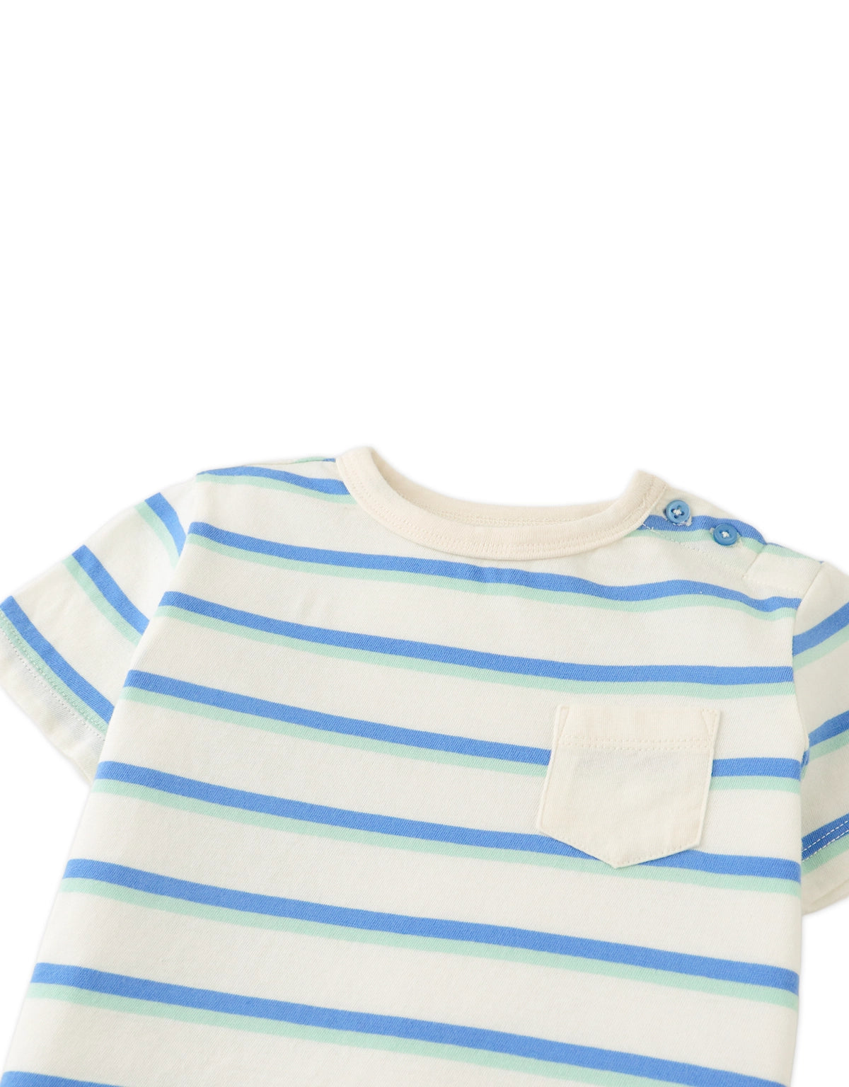 BABY OWEN TEE WITH SHOULDER OPENING & POCKET