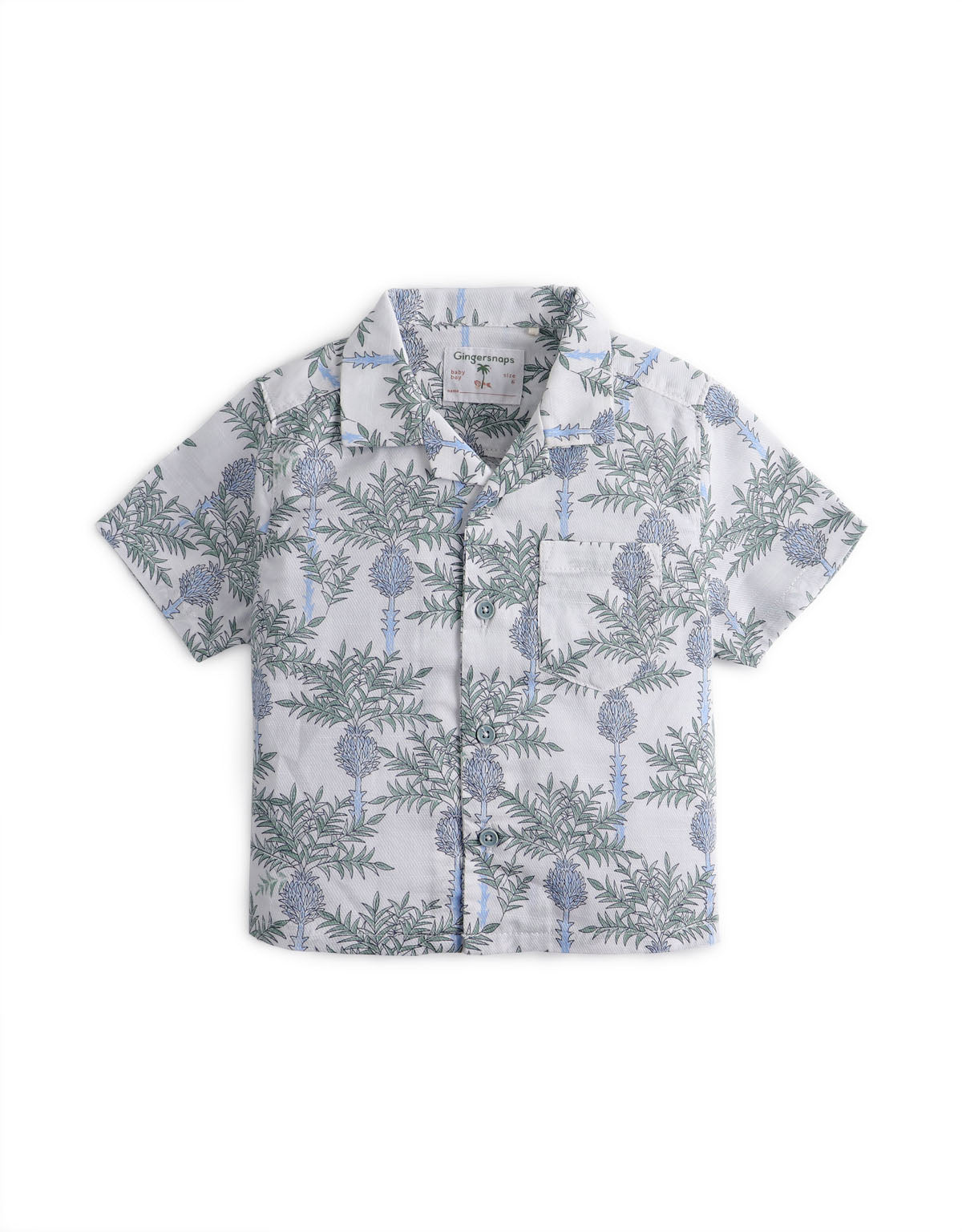 BABY BOYS SPIKY PALMS ALOHA SHIRT