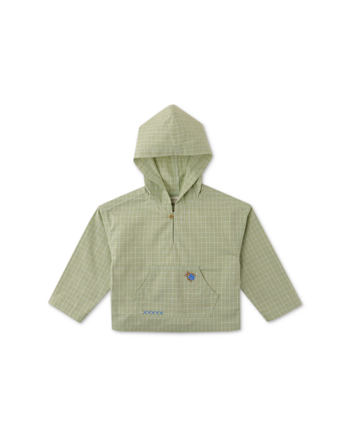 BABY BOYS HOODED SHIRT WITH KANGAROO POCKET