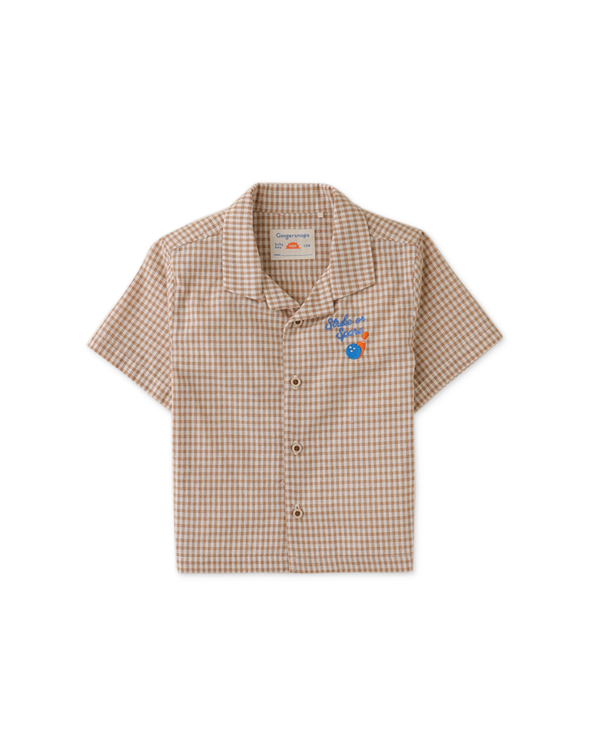 BABY BOYS CHECKS RETRO BOWLING SHIRT