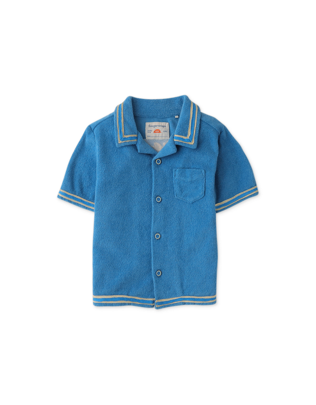 BABY BOYS EMBROIDERED TERRY BOWLING SHIRT