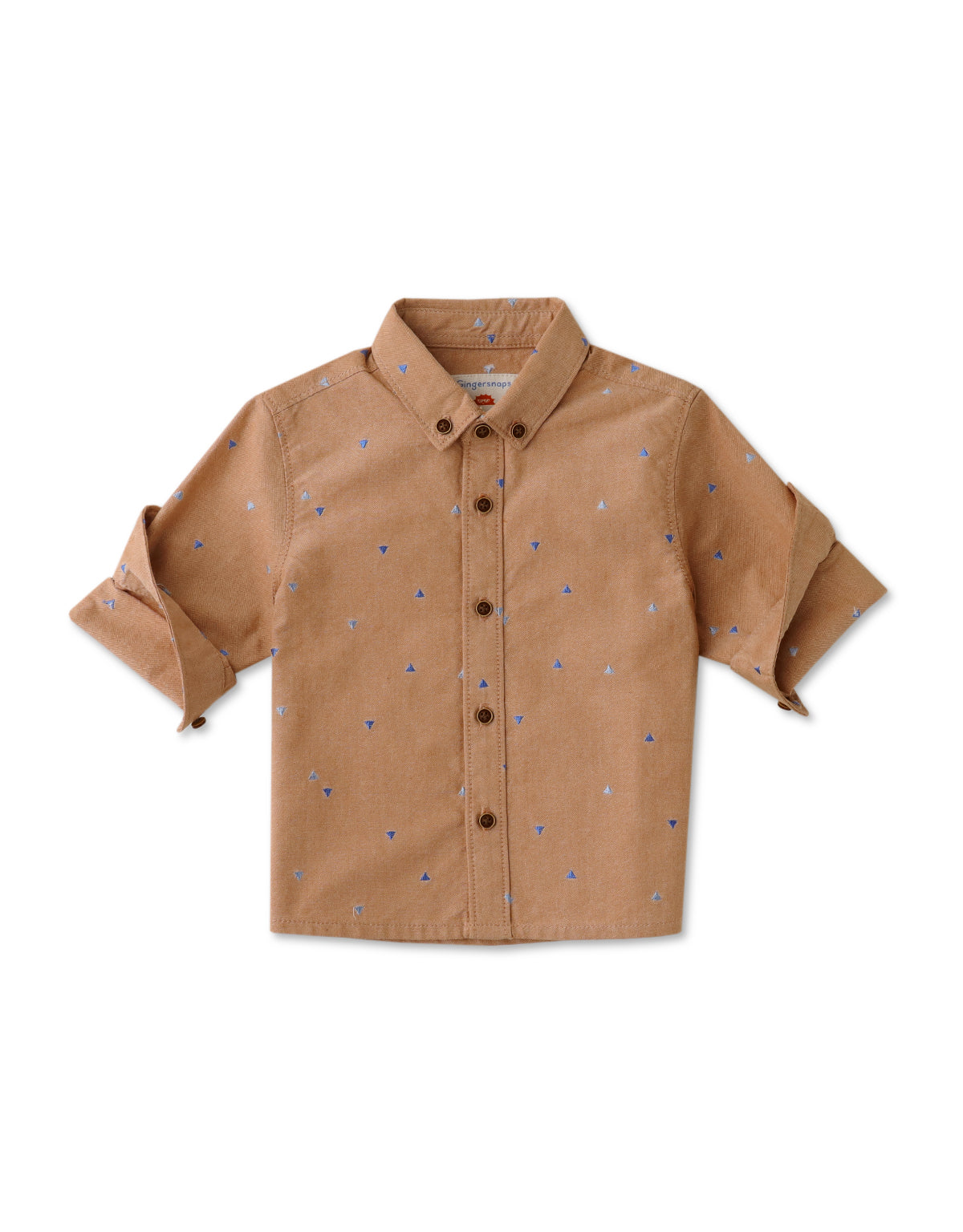 BABY BOYS GEOMETRIC EMBRO LONG SLEEVES SHIRT