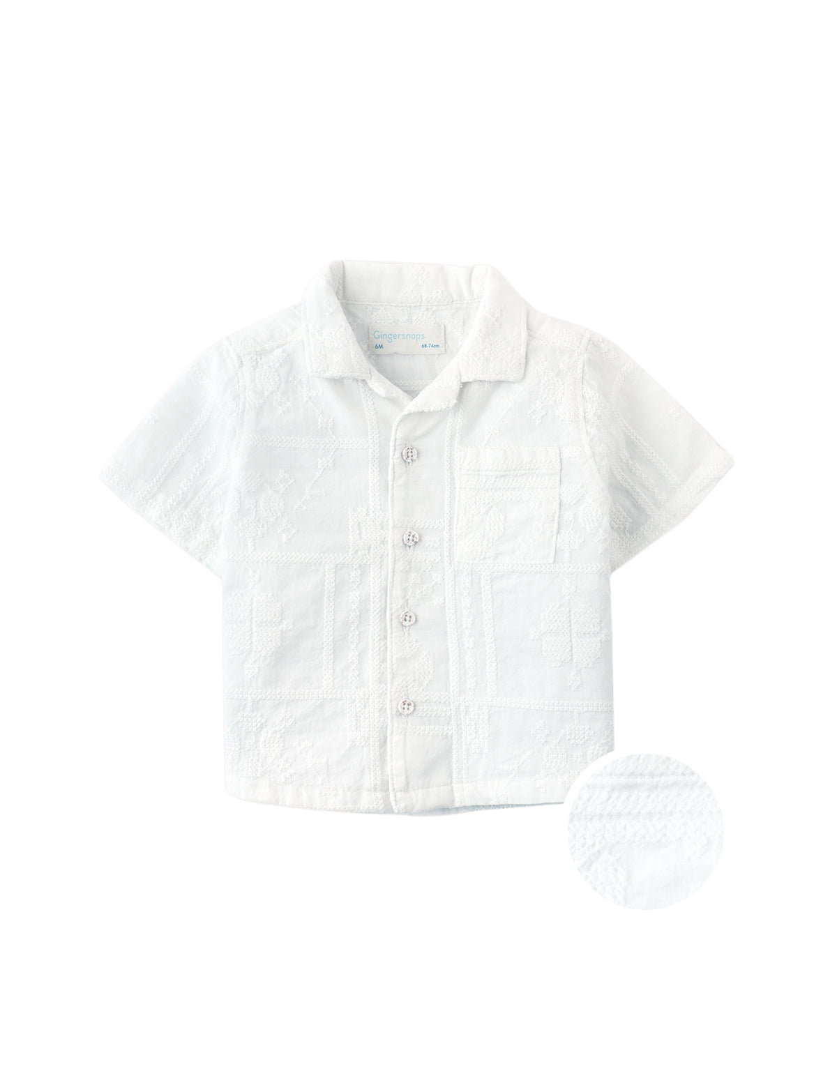 Baby Timothy Embroidered Camp Collar Shirt