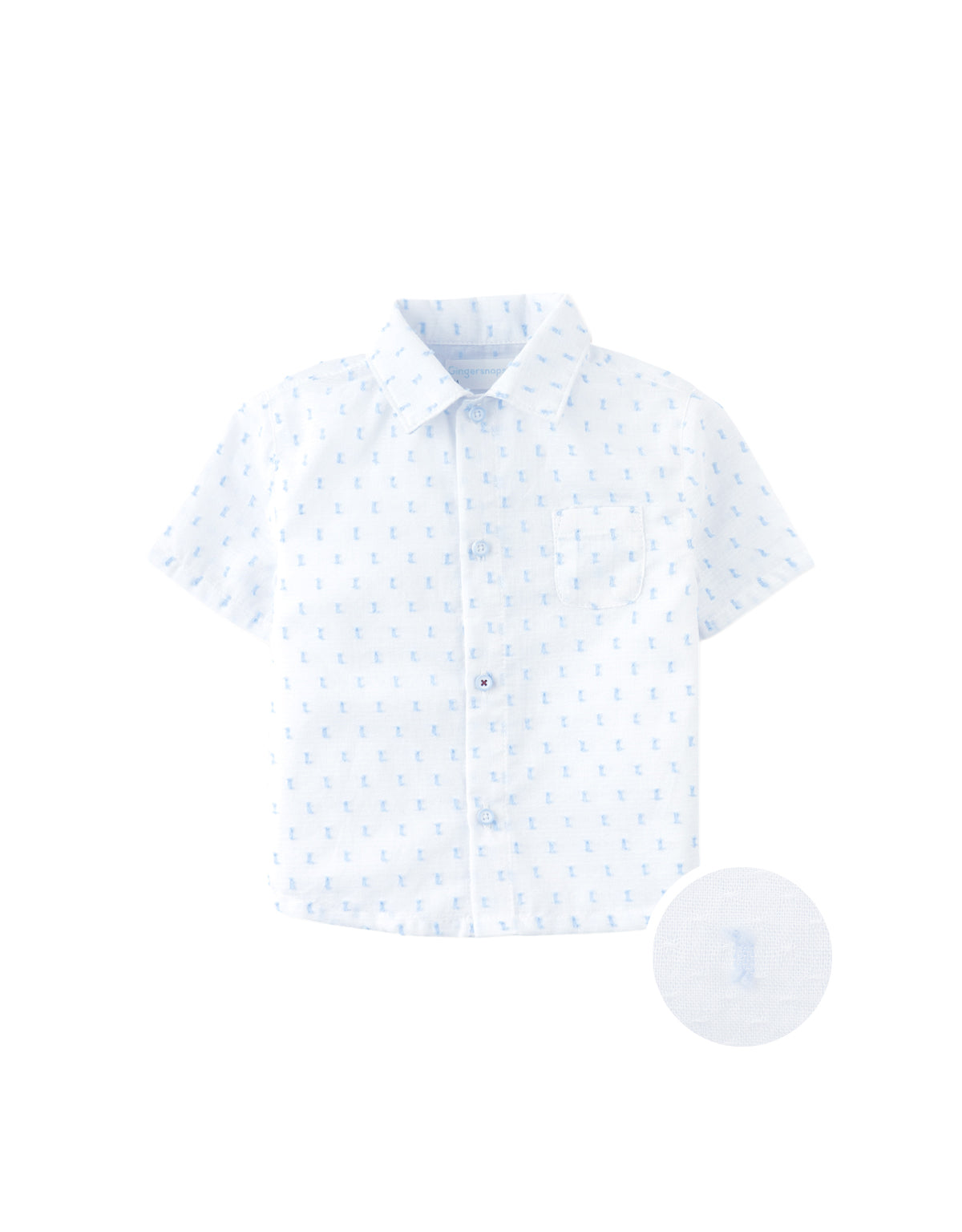 Baby Arnold Textured Dobby Shirt with Ant Embroidery