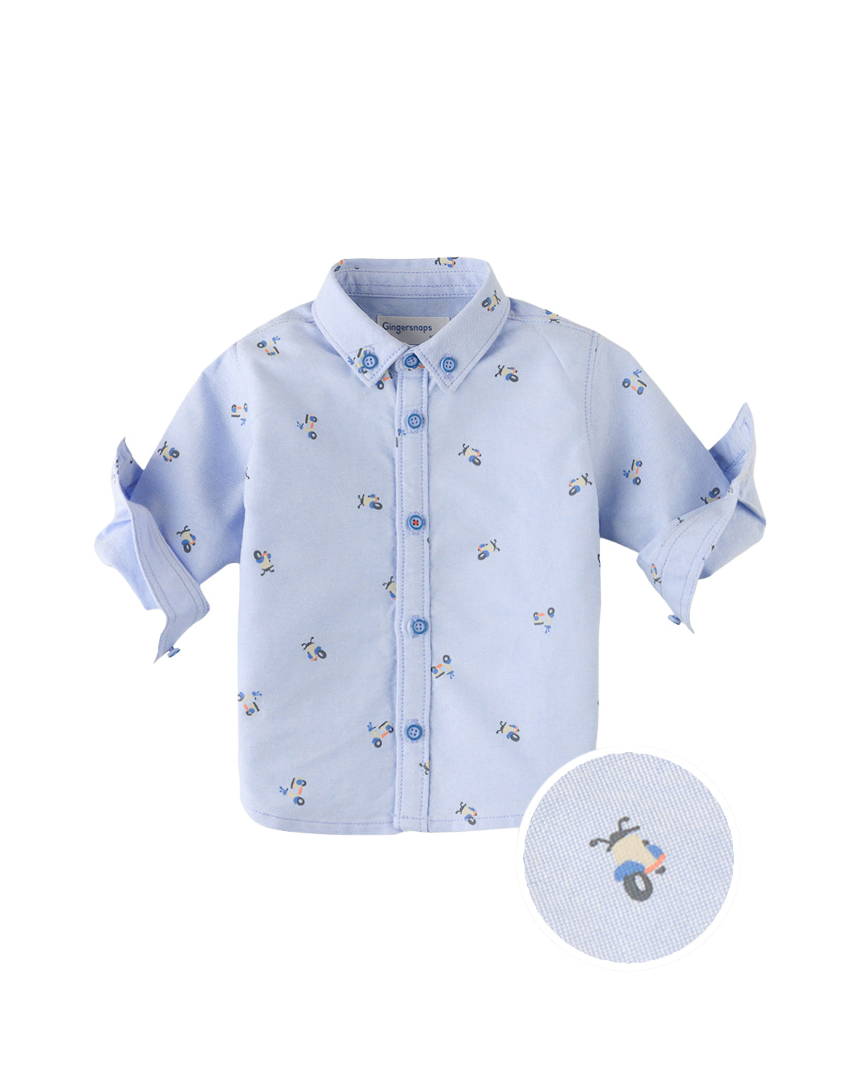 BABY TYLER BUTTON DOWN LONG SLEEVE SHIRT SCOOT CITY