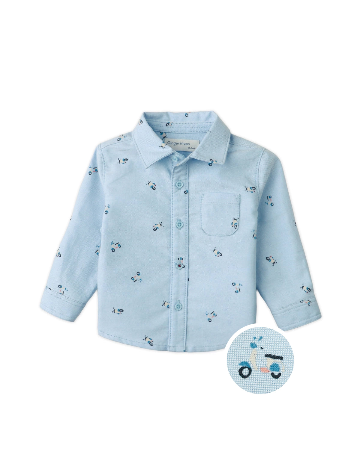 BABY GRAHAM OXFORD SHIRT WITH SCOOTER PRINT
