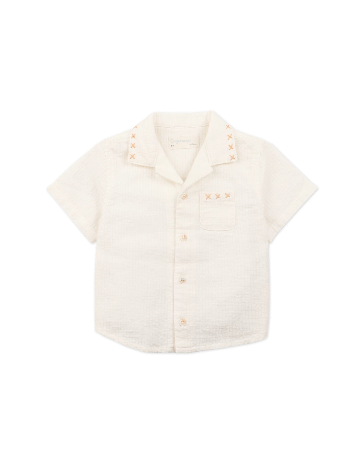 BABY ELVIN TEXTURED CHECK SHIRT WITH EMBROIDERED DETAILS