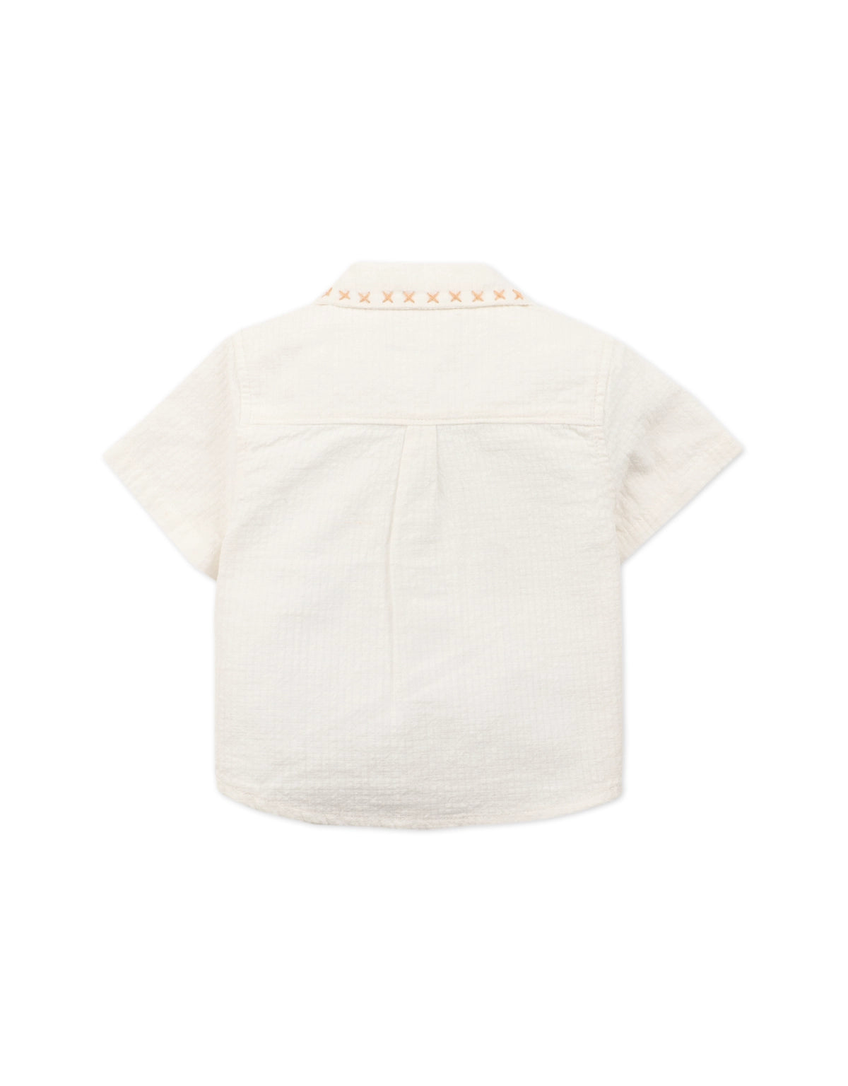 BABY ELVIN TEXTURED CHECK SHIRT WITH EMBROIDERED DETAILS