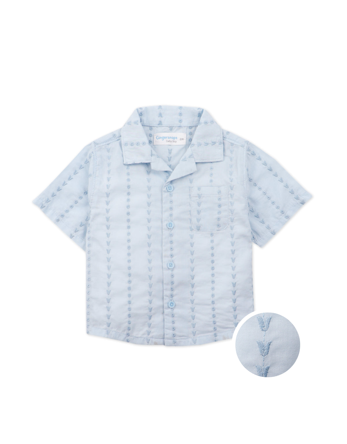 BABY MILES PANAMA SHIRT WITH DITSY EYELET