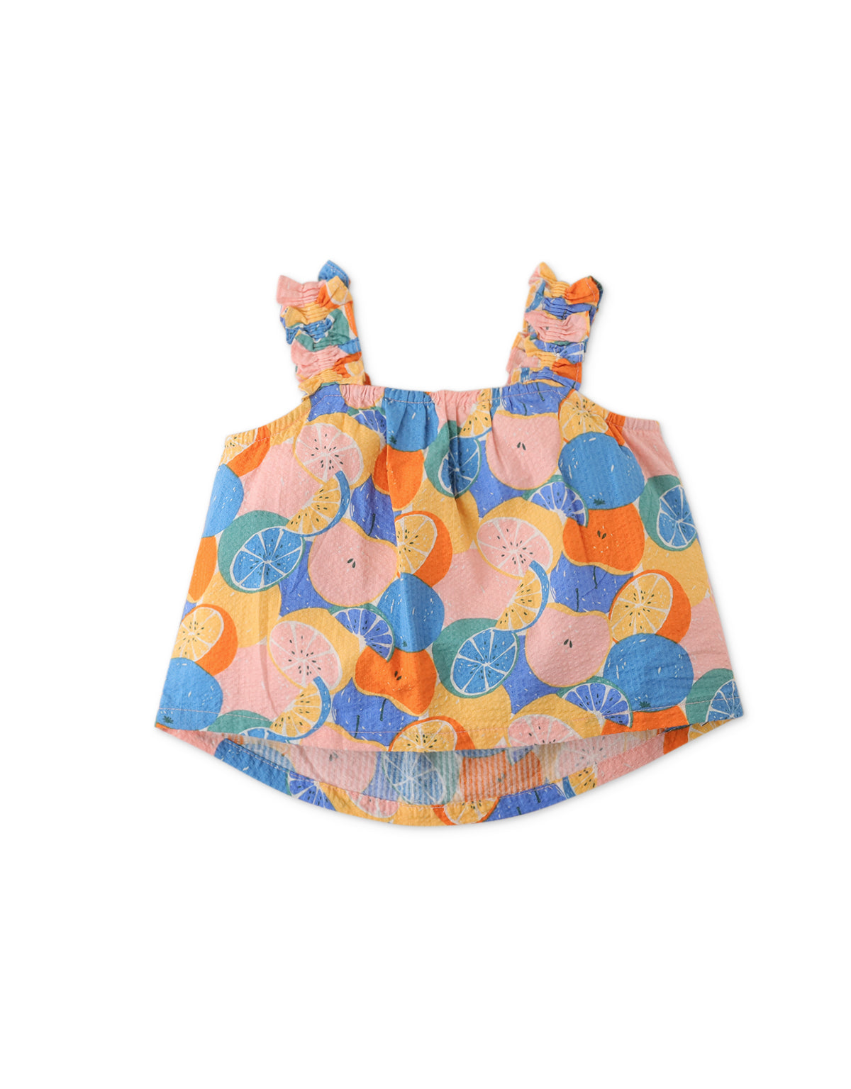 BABY GIRLS ORANGE PRINTED SWING BLOUSE