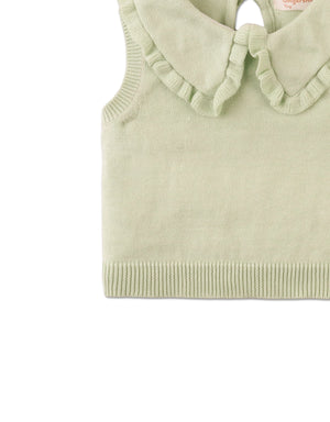 Baby Ygritte Sleeveless Knited Top With Collar style detail
