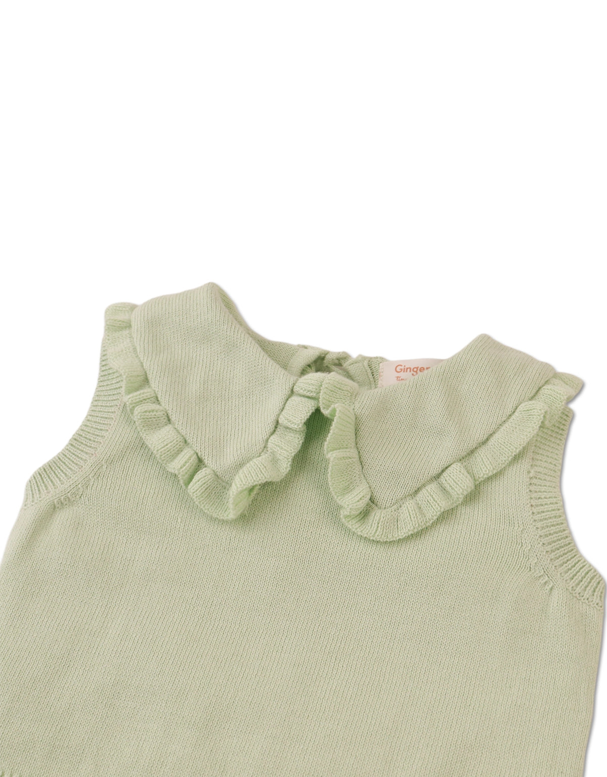 Baby Ygritte Sleeveless Knited Top With Collar close-up detail