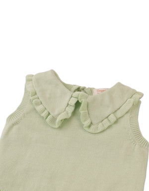 Baby Ygritte Sleeveless Knited Top With Collar close-up detail