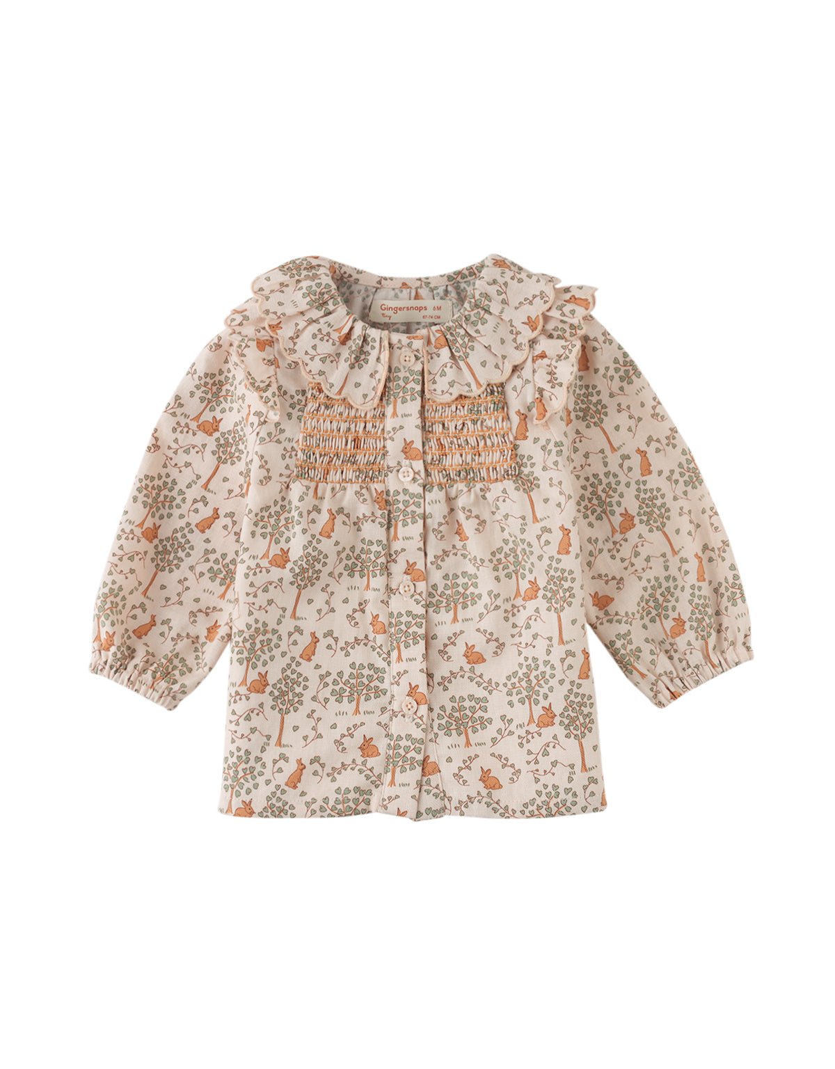 BABY CARRIE SMOCKED BLOUSE BUNNYMEADOWS WITH PETAL COLLAR