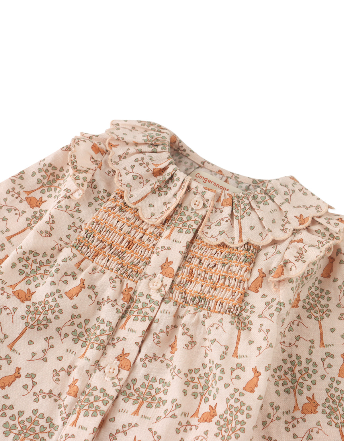 BABY CARRIE SMOCKED BLOUSE BUNNYMEADOWS WITH PETAL COLLAR