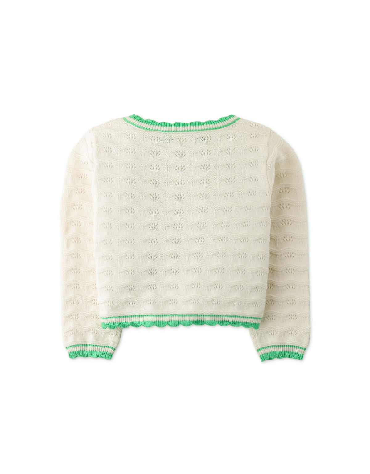 BABY GIRLS WAVE POINTELLE KNIT CARDIGAN