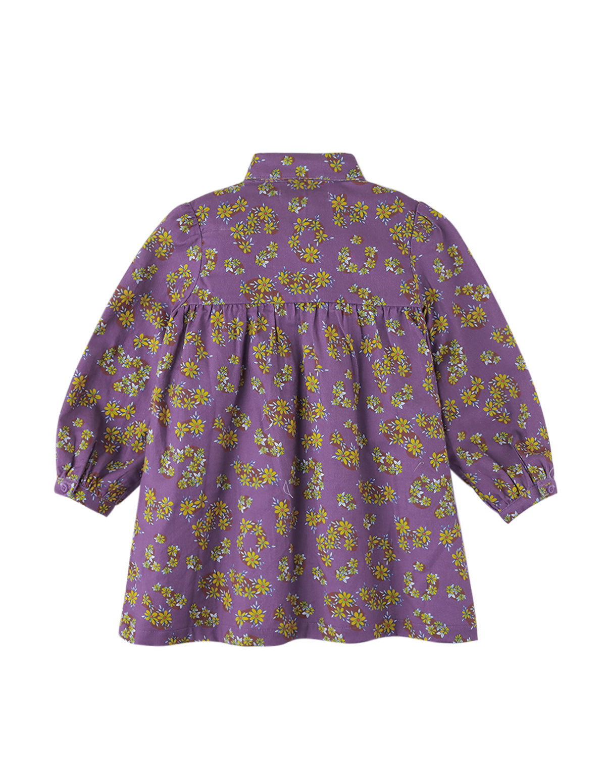 BABY GIRLS FLORAL PRINT DRESS WITH SMOCKINGS