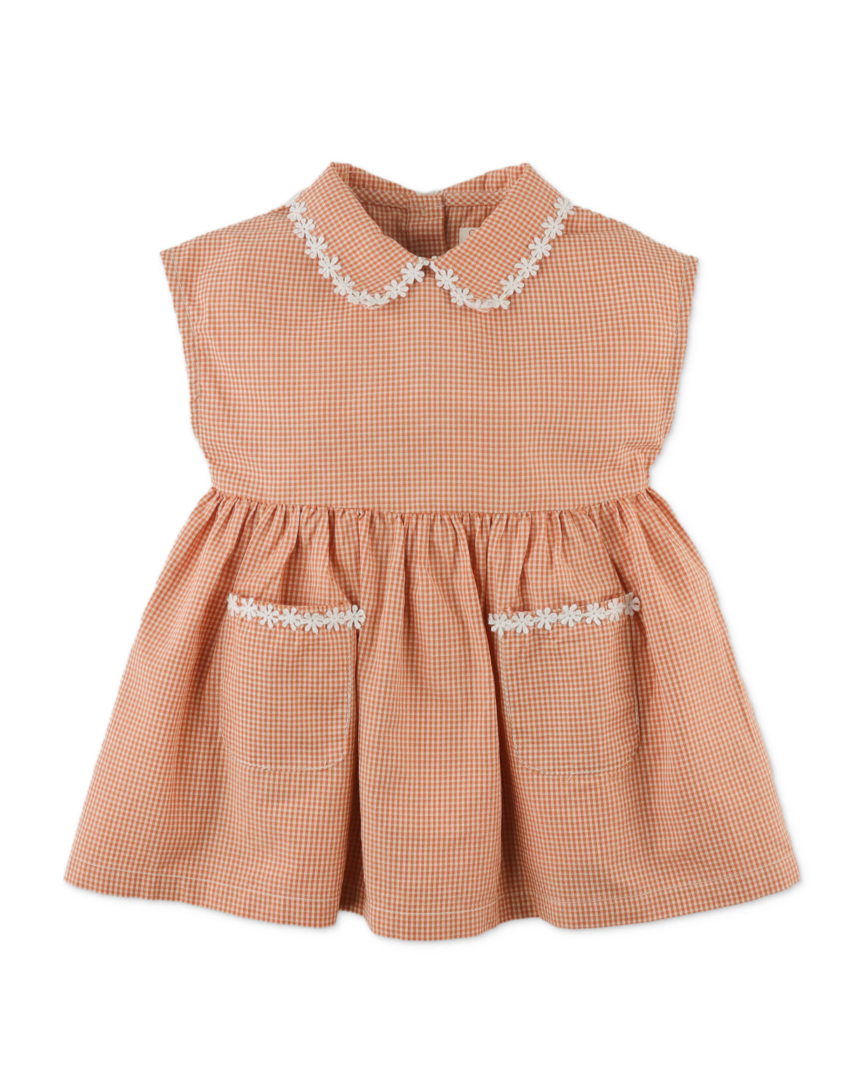 BABY GIRLS NERY DRESS WITH DAISY LACE TRIMS