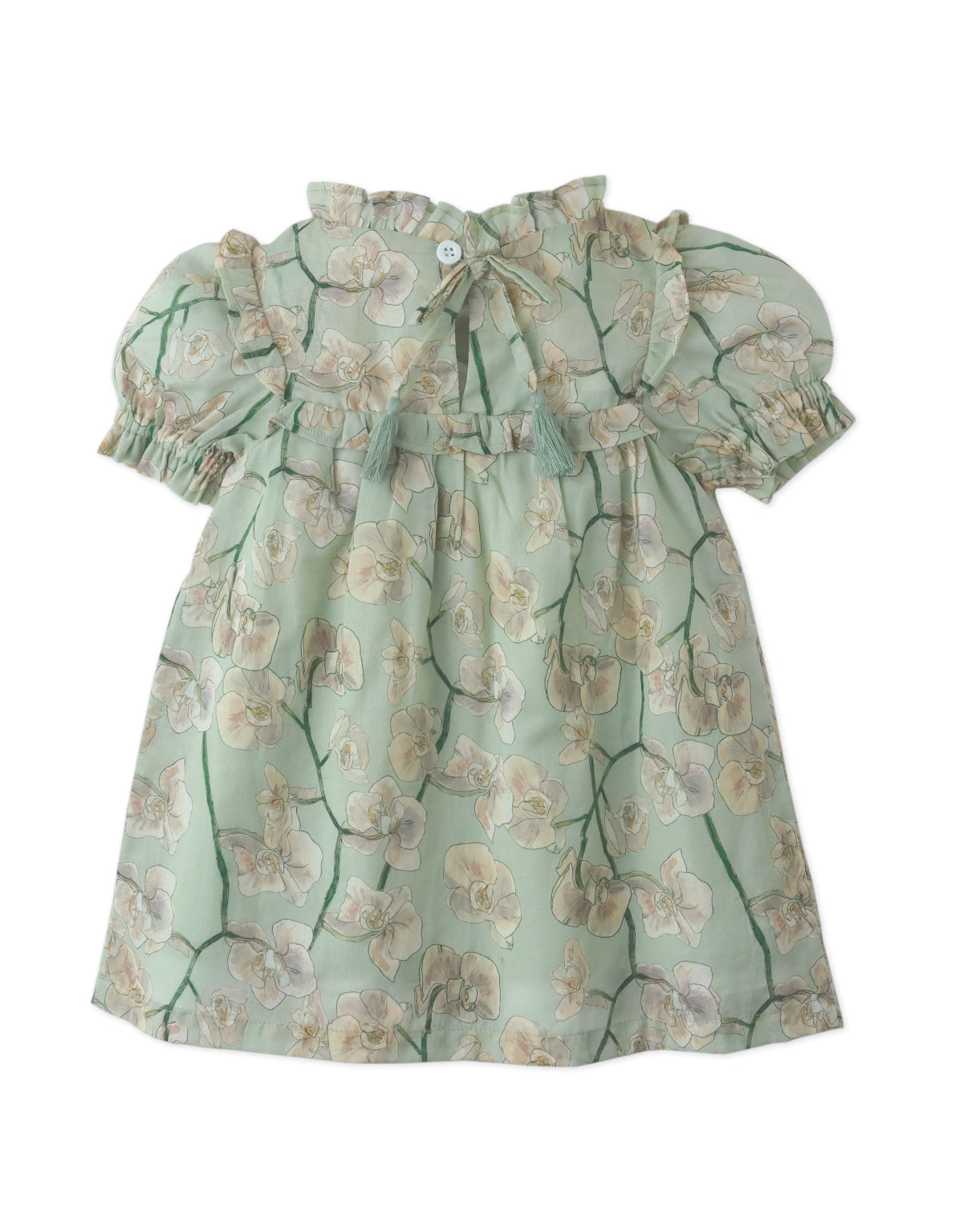 BABY GIRLS IRINA DRESS ASTER  WITH SMOCKED BODICE