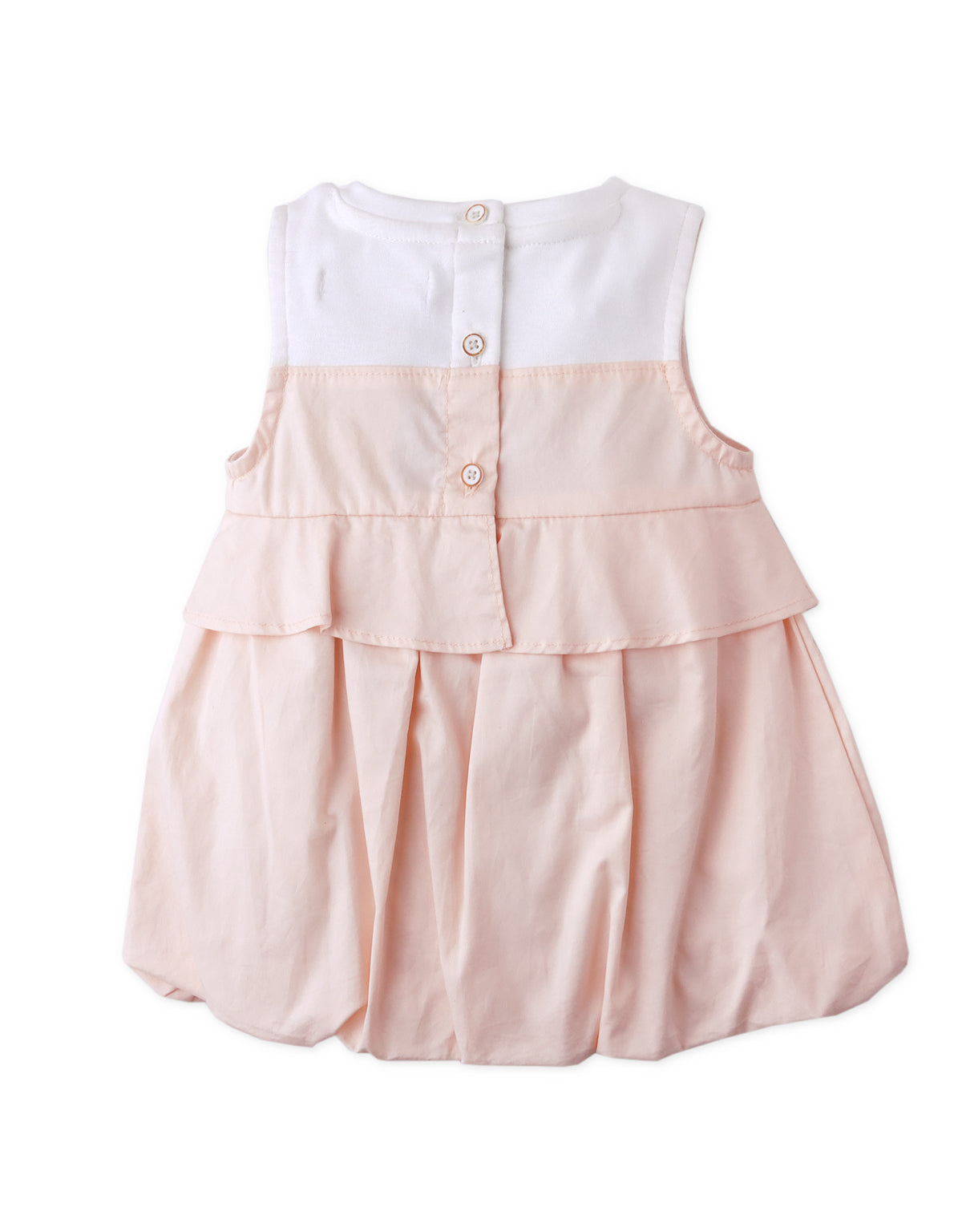 BABY GIRLS ETHEL  BUBBLE DRESS WITH FLOWER APPLIQUE