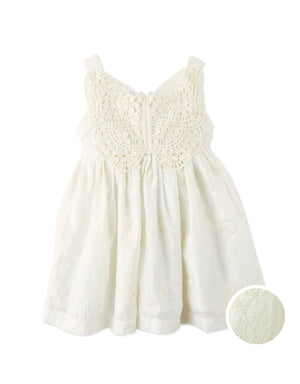 Baby Gabrielle Eyelet Dress with Crochet Butterfly Appliqué product photo