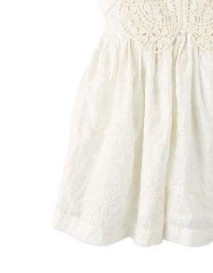 Baby Gabrielle Eyelet Dress with Crochet Butterfly Appliqué style detail