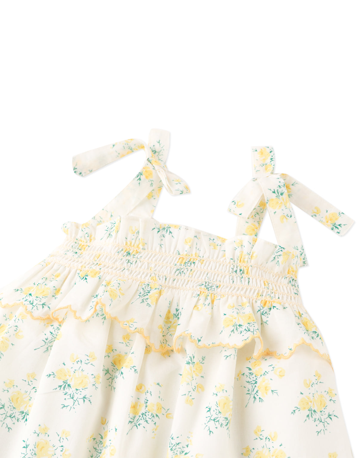 Baby Katie Embroidered Tiered Dress with Tie Straps