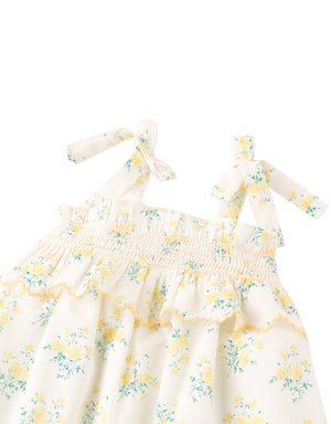 Baby Katie Embroidered Tiered Dress with Tie Straps front view