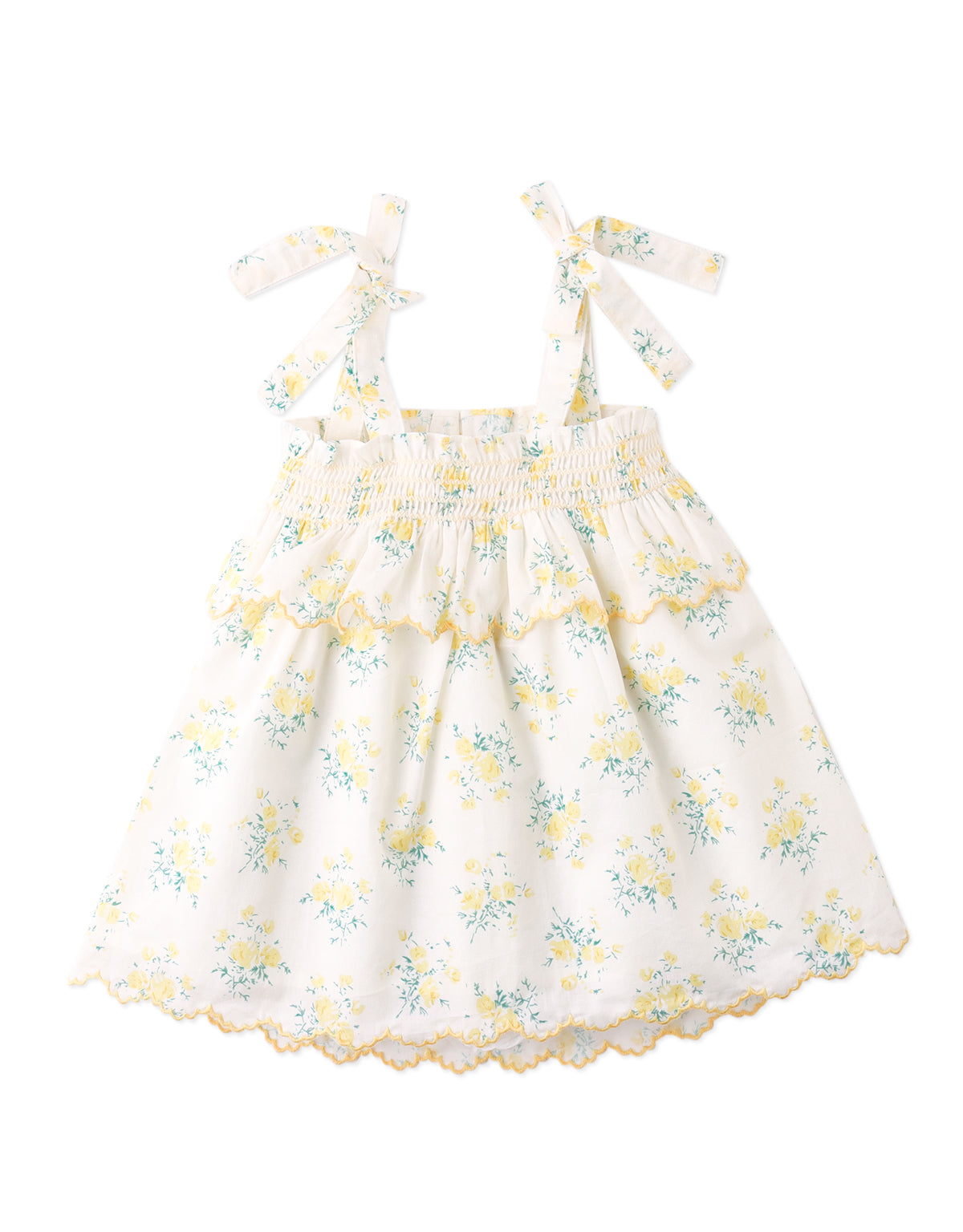 Baby Katie Embroidered Tiered Dress with Tie Straps outfit styling