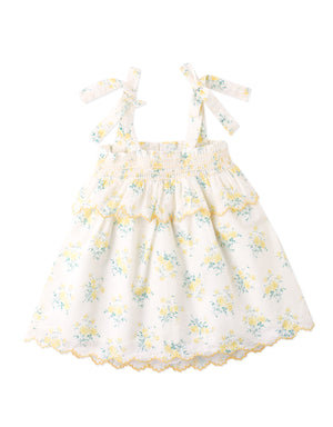 Baby Katie Embroidered Tiered Dress with Tie Straps outfit styling