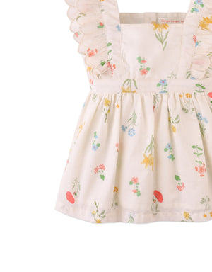 Baby Chisa Dress with Embroidered Petal Ruffle Sleeves style detail