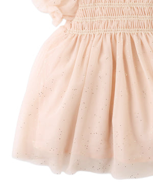 Baby Melissandre Puff Sleeved Dress With Back Ribbon style detail