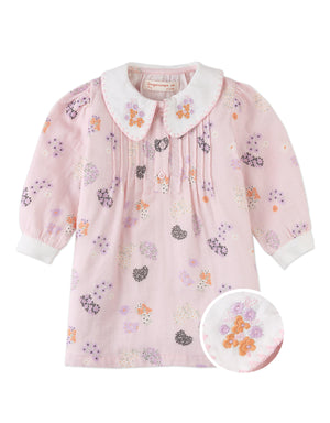 Baby Ingrid Long Sleeves Dress Purplefield Embroidered Collar product photo