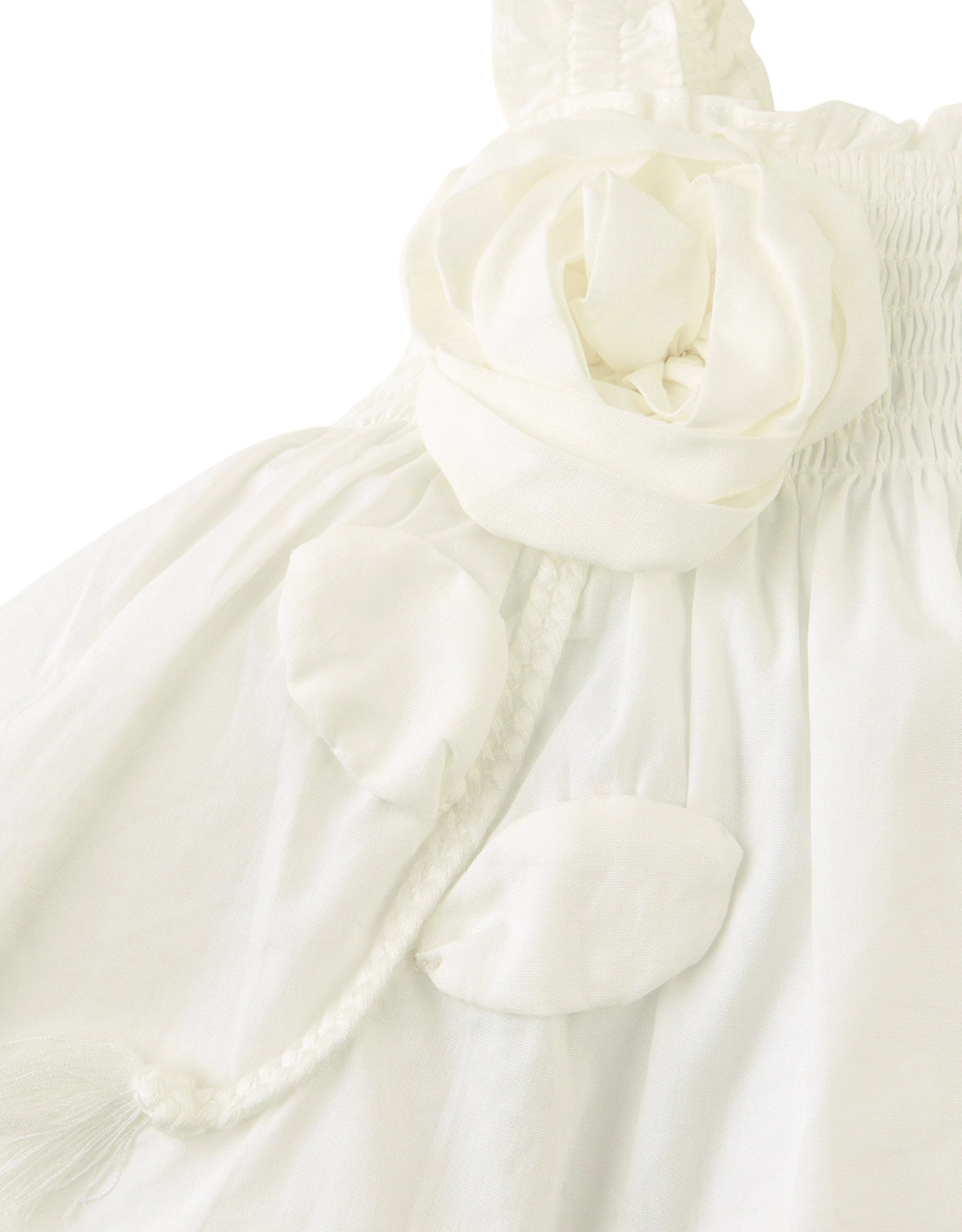 BABY JENNETTE RUFFLE-SLEEVED DRESS WITH FLORAL APPLIQUÉ DETAILS