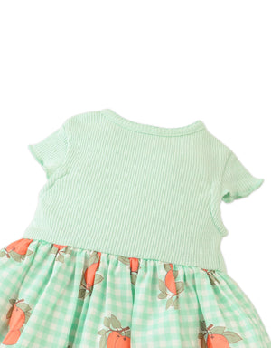 Baby Jessie Pointelle Top And Poplin Dress front view