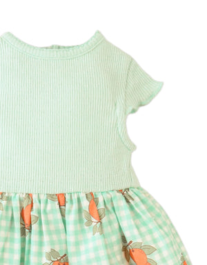 Baby Jessie Pointelle Top And Poplin Dress close-up detail