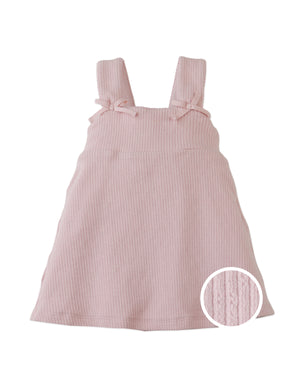 Full front photo of Baby Colette Dress with bow ties on straps, from the Holiday collection of Filipino kids fashion brand Gingersnaps Philippines.
