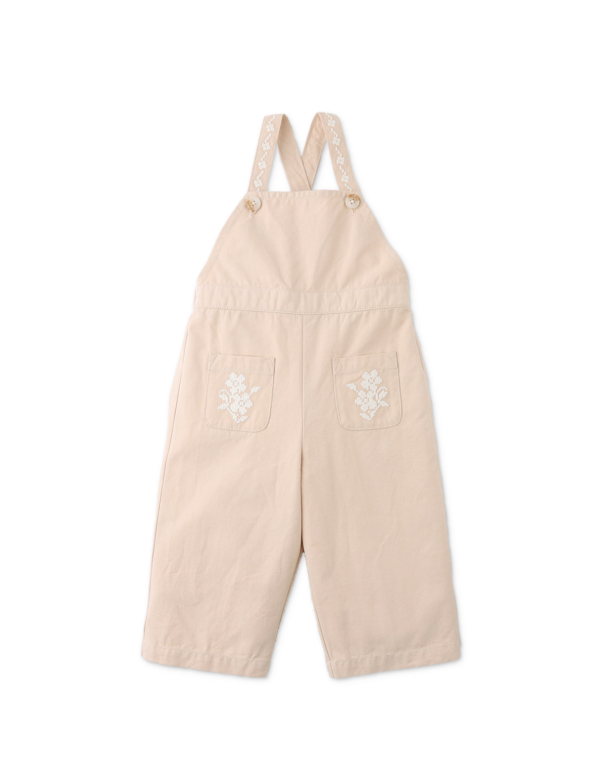 BABY GIRLS MADIE JUMPSUIT WITH EMBROIDERY ON POCKETS