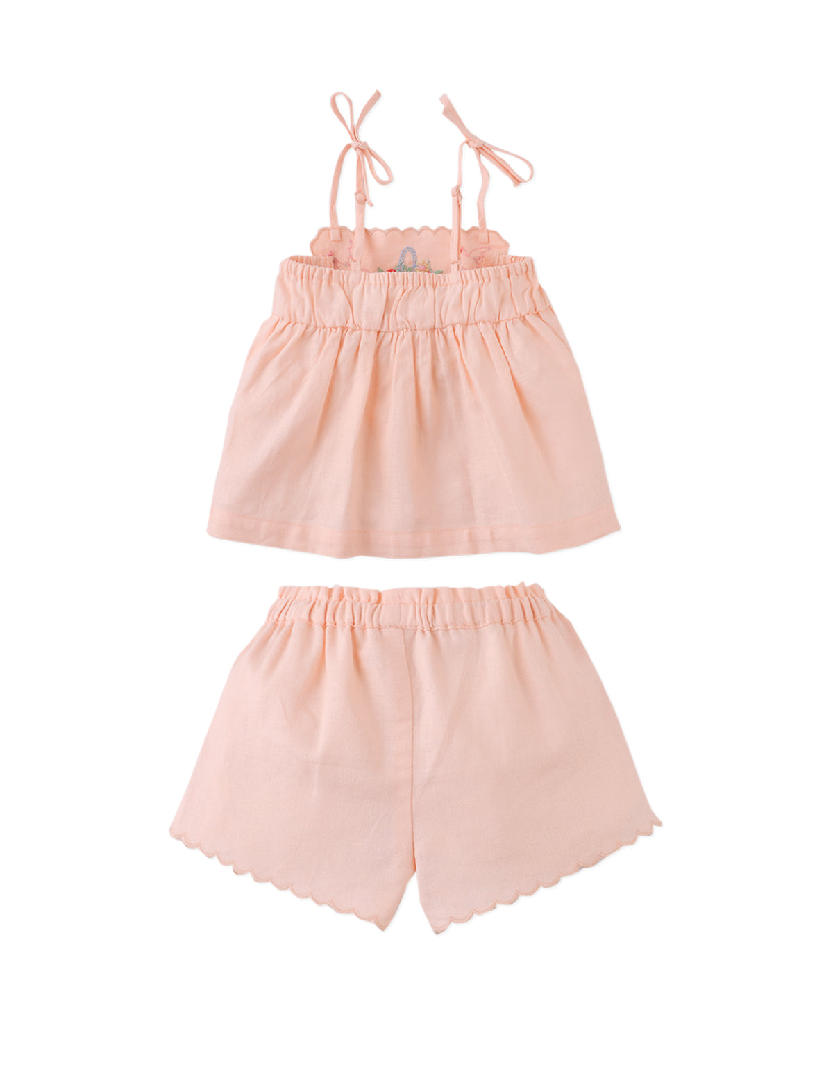 Baby Hinata Embroidered Empire Tunic Blouse & Shorts Set close-up detail