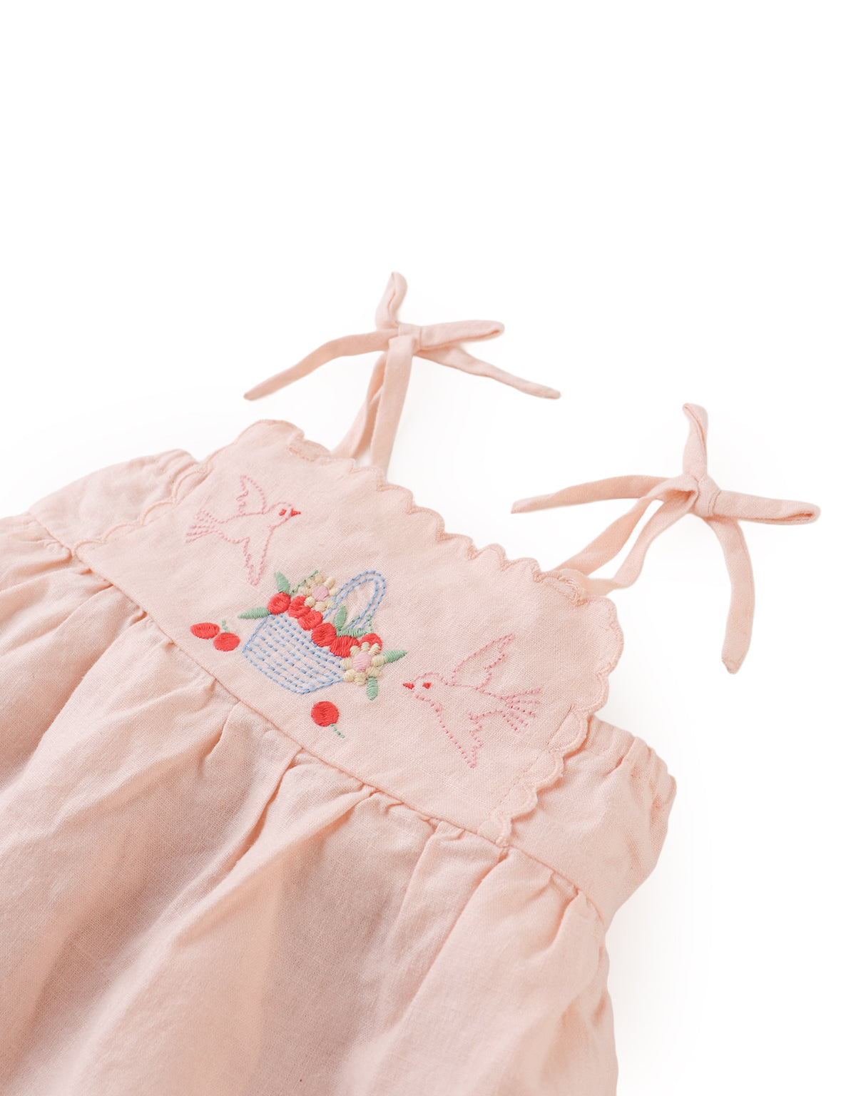 Baby Hinata Embroidered Empire Tunic Blouse & Shorts Set fabric and fit detail
