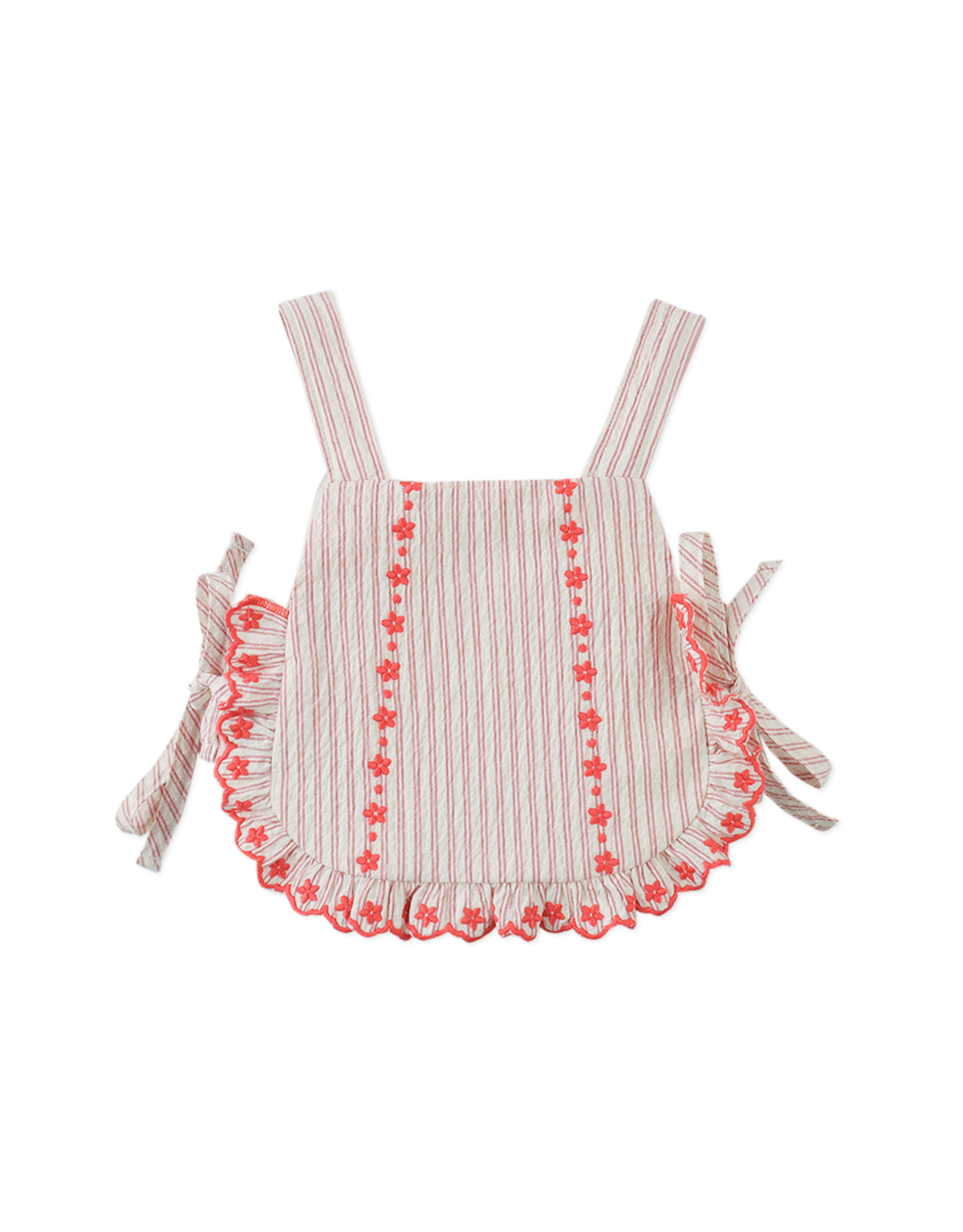 Baby Juria Apron Blouse & Shorts Set with Scallop Ruffles