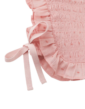 Baby Alexa Textured Blouse & Shorts Set with Bows front view